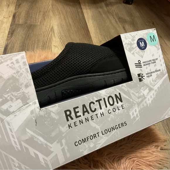 REACTION Kenneth Cole Black Men Slippers Size M NWB - Picture 4 of 8